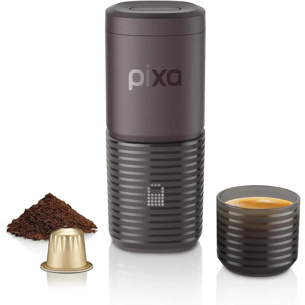 Cafetière électrique portable avec 4 options de préparation, chauffe rapide, 3 batteries de 3000 mAh, pression de 20 bars pour du café en déplacement