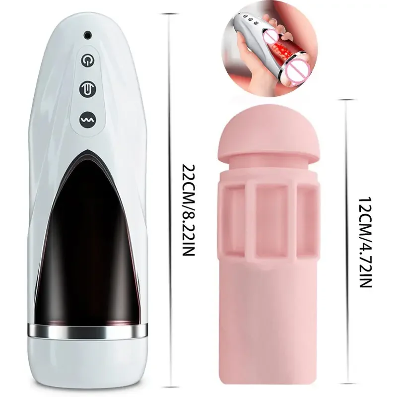 Insertar pistón de masturbación para hombres silicona media coño Artificial 10 modos sexo para hombres salón masturbación mujeres vibrador