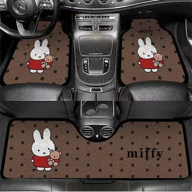 Cartoon Kawaii Miffy crystal velvet car floor mats Multiple models Universal Multifunctional Practical Wear-resistant Good looks