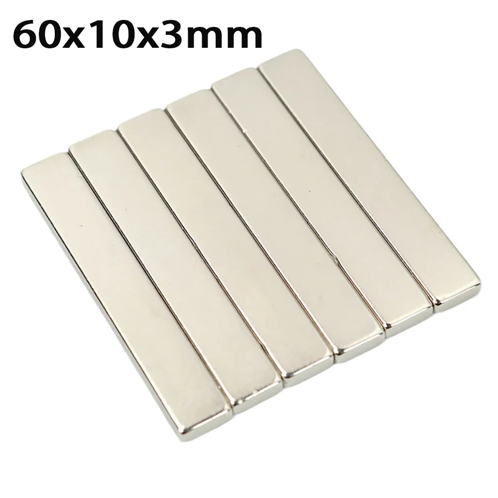 

60x10x3mm Permanent Magnets Super Strong Square Magnets Block Rare Earth Magnets for Home and Kitchen Refrigerator DIY Crafts