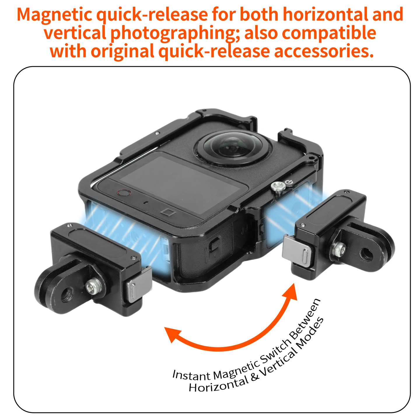 Leichter Aluminium-Kamerakäfig für DJI Osmo 360 II Action, Hohlstruktur, keine zusätzliche Belastung, Sturzschutz, Erweiterungsschutz-Rig – Detail 4