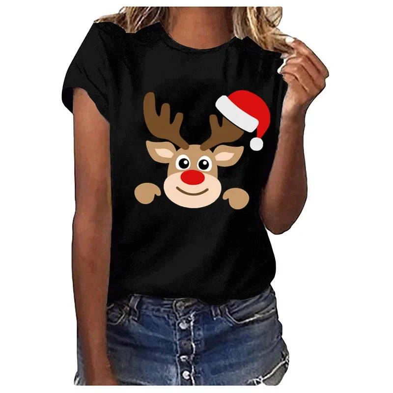 Christmas Deer Santa Claus Cute Patches for Clothes Heat Transfer Thermal Stickers DIY Kids T shirt Iron on for Women Appliqued