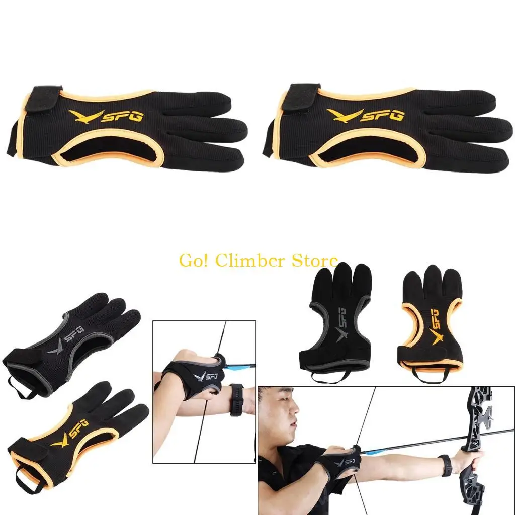 

Q84C Archery Protective Gloves 3 Finger Traditional Archery Bow Shooting Glove Archery Accessories Thickened Fingertips