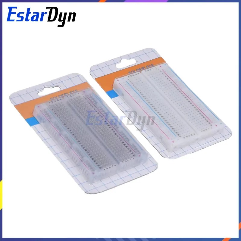 Estardyn Mini bread board/breadboard 8.5cm x 5.5cm 400 holes Transparent/White DIY Electronic experimental Universal PCB