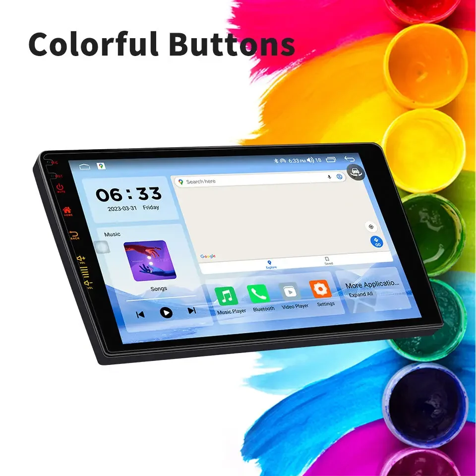 9 Inch Touch Android Car Radio DVD Player 6+128GB Universal Multimedia Stereo System WIFI 4G FM RDS Backup Camera Car Monitor