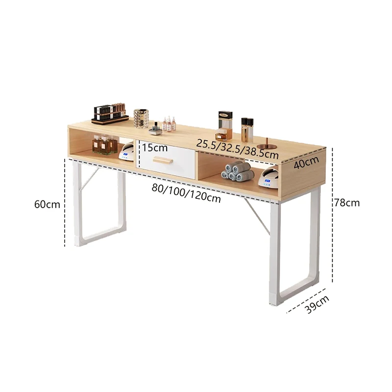 

Minimalist Profesional Nail Table With Storage Modern Nordic Elegant Nail Desk Beauty Glamour Table