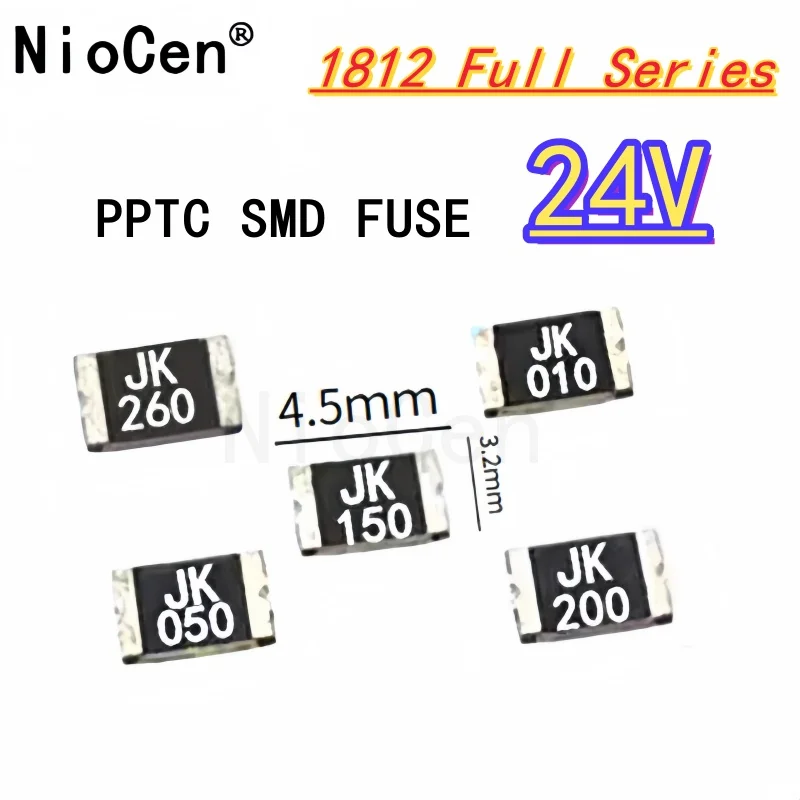 

（10pcs）1812 24V patch self-healing fuse PPTC SMD 0.1A 0.2A 0.5A 500mA 1A 1.5A 2A 6V