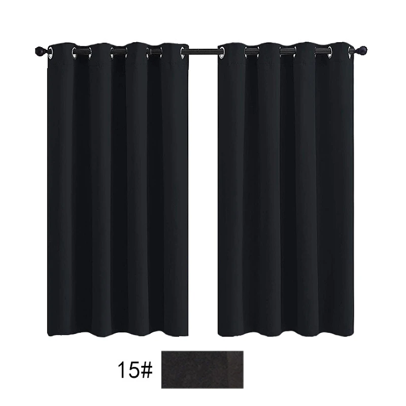 Nice Looking Light Blocking Black Thermal Insulated Anti Cold Grommet Blackout Curtains for Bedroom Window  Drapes(2 Panels Set)