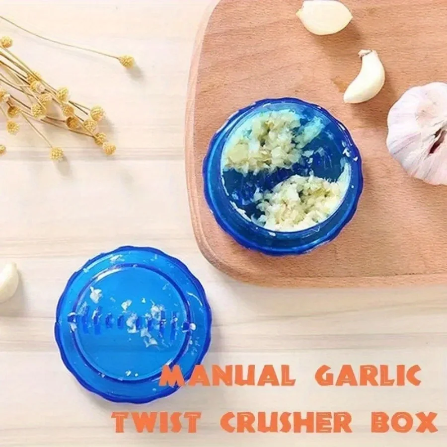 1 piece manual garlic puree grinder box: kitchen garlic pounding helper - no electricity required