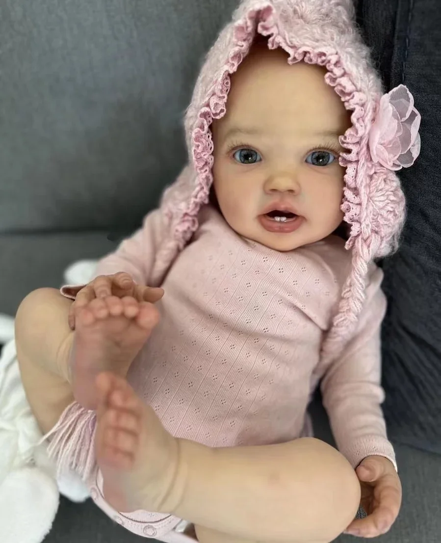 Offering Customzable  3D Skin Painting 24''Reborn Baby Doll Lottie With Veins 100%Hand-Made  Finished Doll  With Different Dress