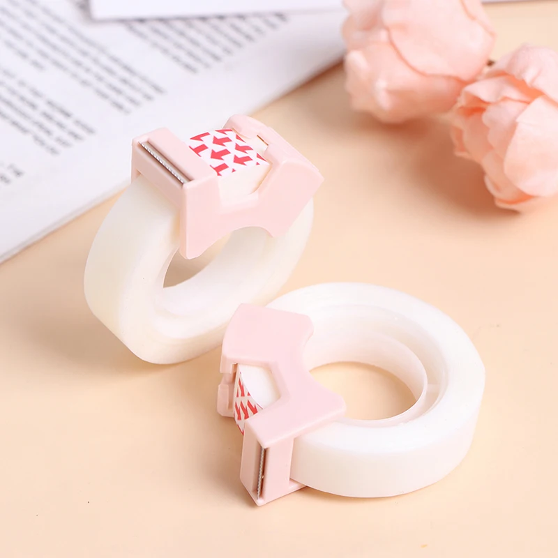 Writable Clear Adhesive Tape with Tape Cutting Tool Invisible Correction Tape School Stationery Protable Tape Dispenser