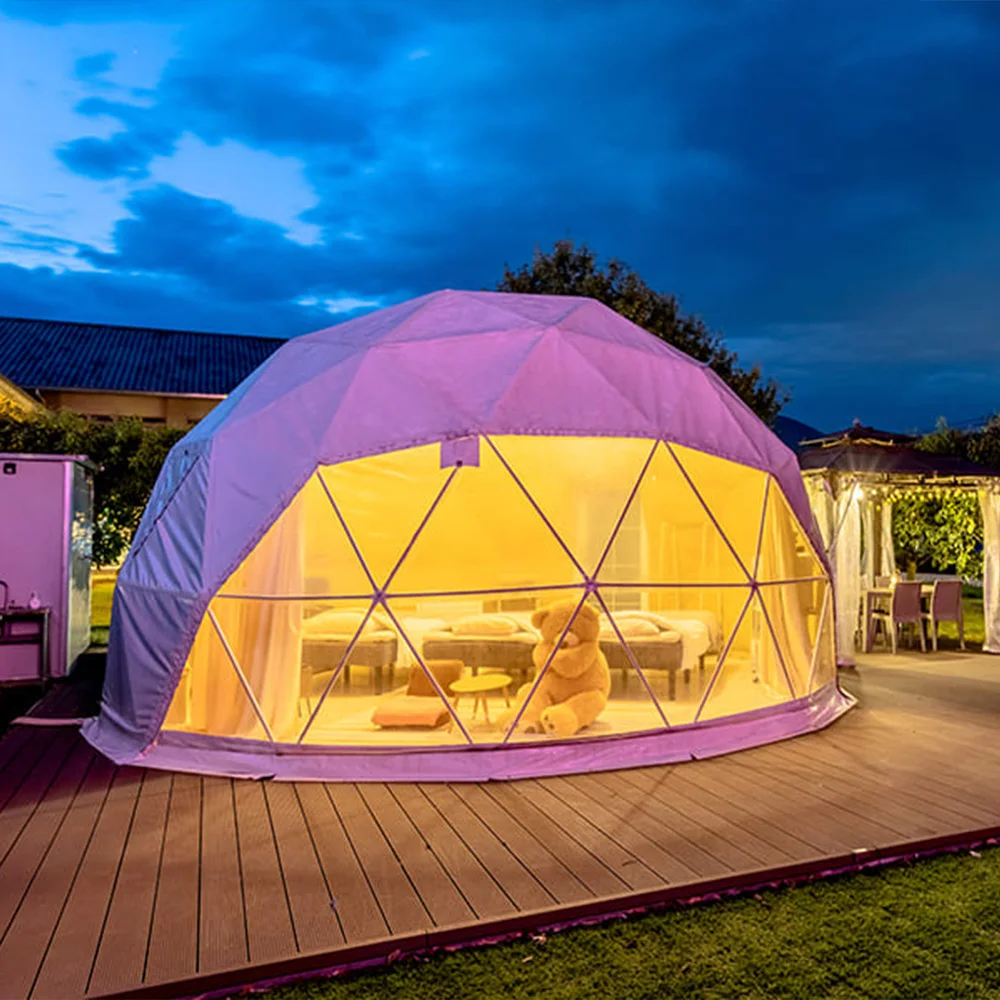 Outdoor Transparent Spherical Tent 4m 5m 6m Diameter for Desert Round Dome Tent Luxury PVC Geodesic Dome Hotel Glamping