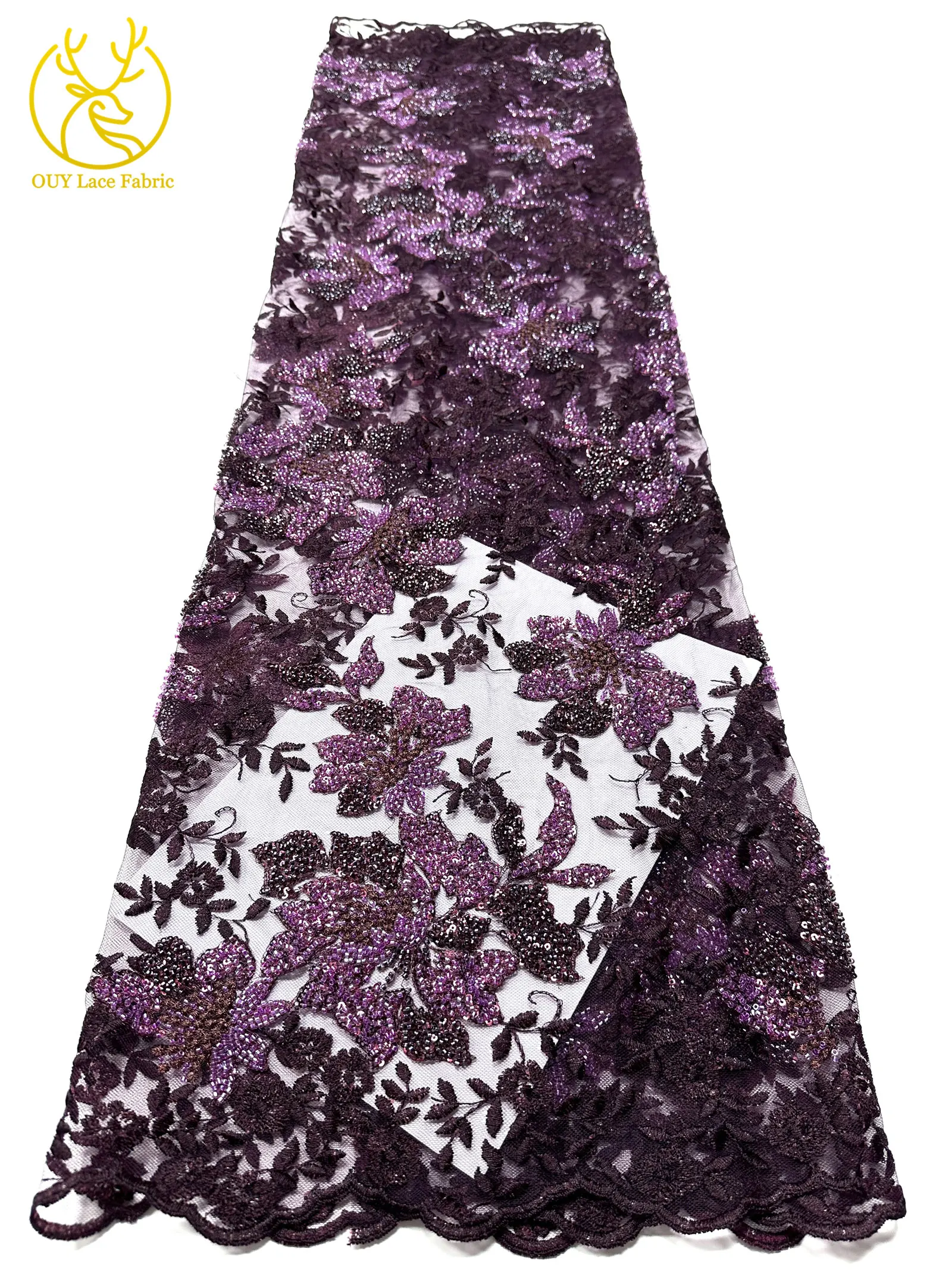 Neues Design Französische Pailletten-Stickerei Spitzenstoff 2026 Hochwertige Afrikanische Perlen-Spitze Nigerianisches Party-Abendkleid Nähzubehör – Detail 15