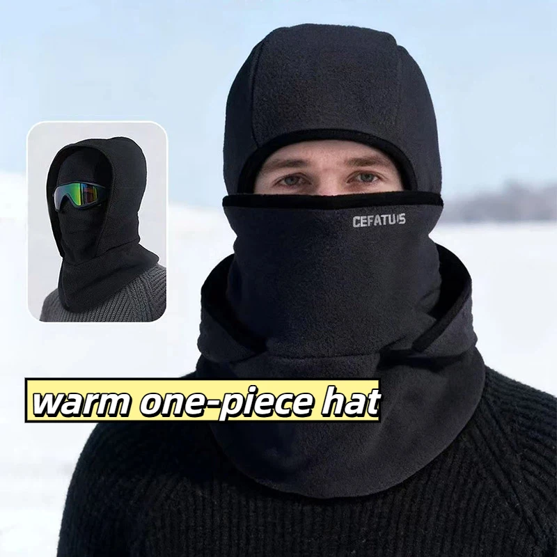 Multifunktionale Thermomütze für den Winter, winddicht, Fleece, Skimaske für Radfahren, Skifahren, Outdoor-Sport, Kapuze, Gesichtsmaske, Schal ﻿