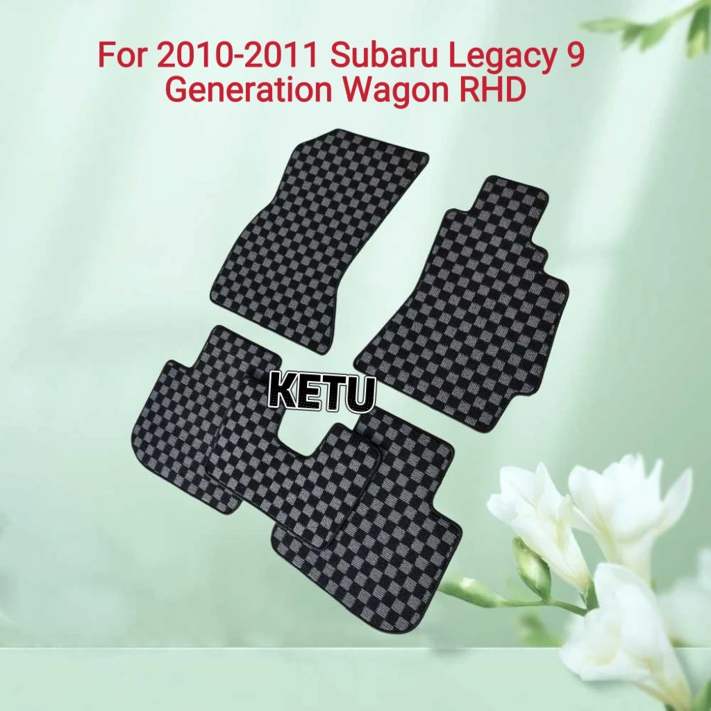 For 2010‑2011 Subaru Legacy 9 Generation Wagon RHD Custom Fit Checkerboard Car Floor Mats All‑Weather Protection