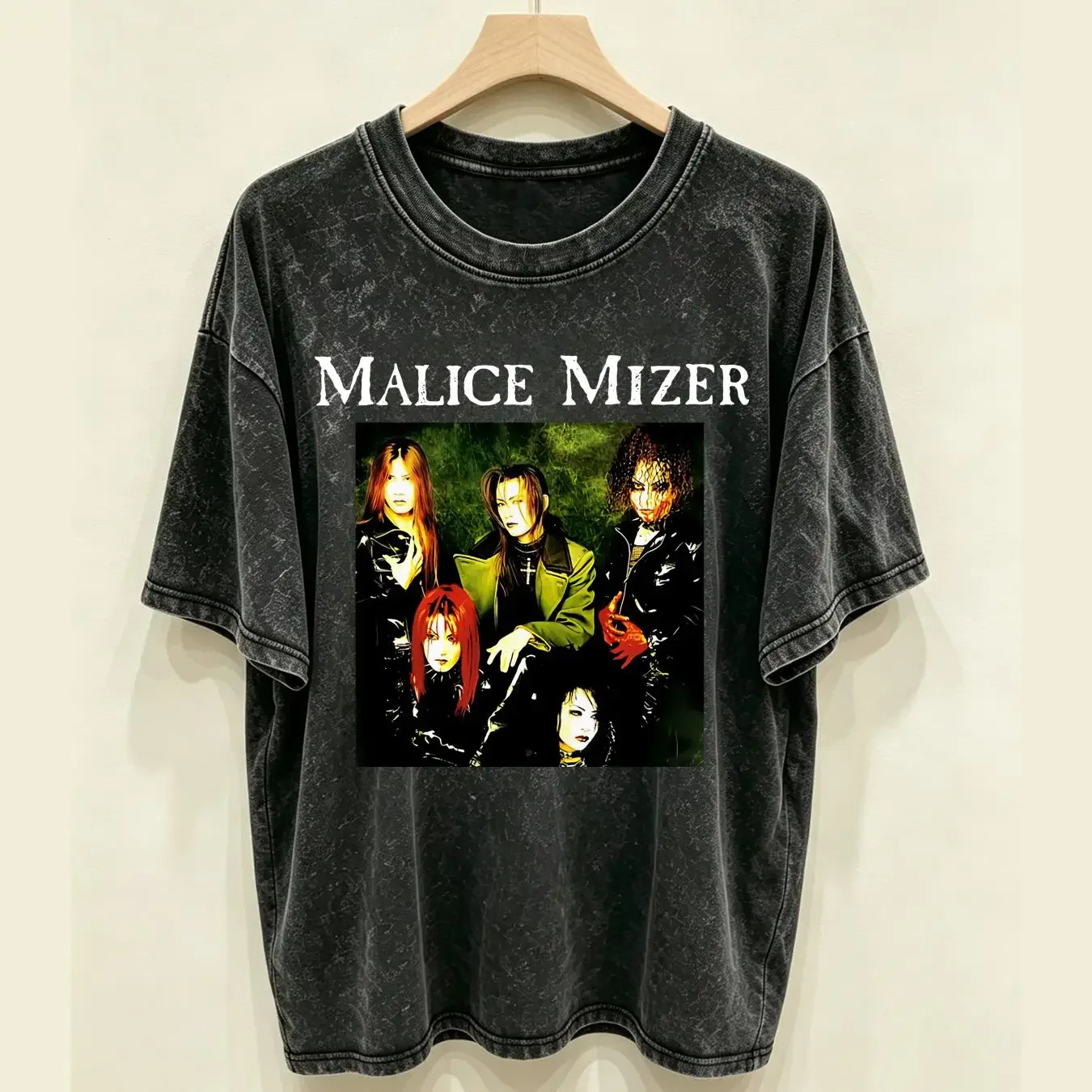 washed T Shirt HOT NEW Malice Mizer poster black Cotton All sizes FA1865 long or short sleeves vintage Washed streetwear Casual