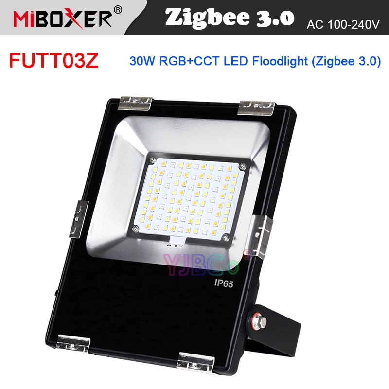 

Zigbee 3.0 RGB+CCT 30W LED Flood Light Miboxer FUTT03Z Zigbee 3.0 RF Remote/ gateway control Tuya Waterproof IP65 Outdoor Light