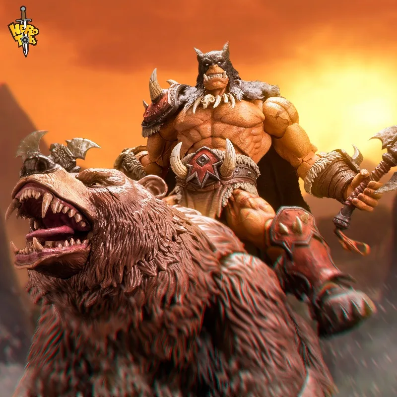 In Stock, HERO TOYS 1/10 Tribal Hunter Orc Tracker Rexxar & METYTOYZ Misha Battle Bear Action Figure Set Holiday Gift