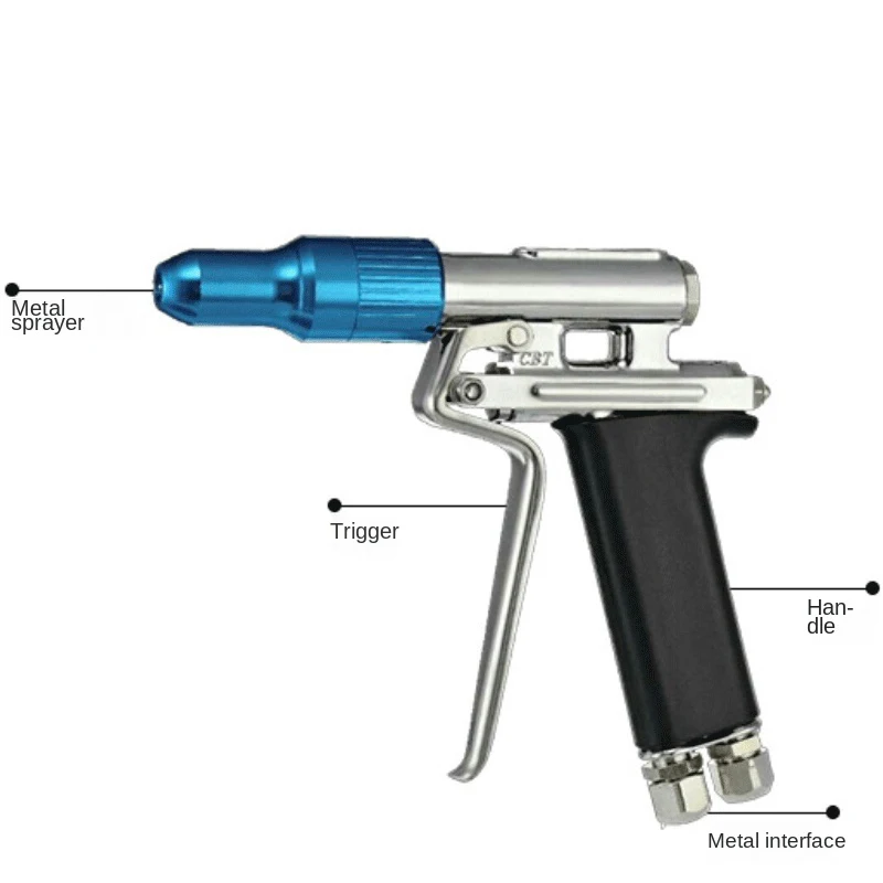 Automatic retractable coiler cleaning gun water gas mixed high pressure gun