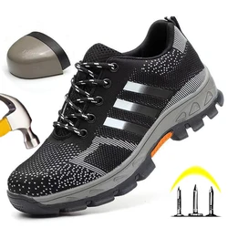 Unisex Men Steel Toe Cap Work Safety Shoes Puncture-Proof Boots Non Slip Sneakers Indestructible Shoes Security Boots