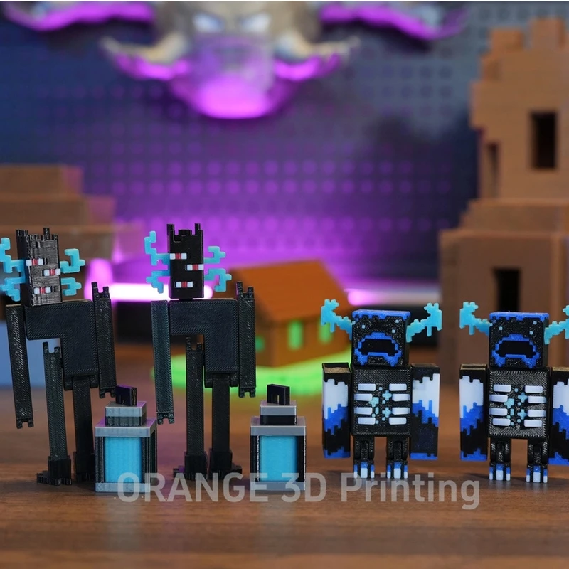 ثلاثية الأبعاد مطبوعة MC بكسل نمط لعبة تمثال نموذج غرفة الديكور الفني اليدوية تتحرك دمية تحصيل تذكارية ديكور المنزل