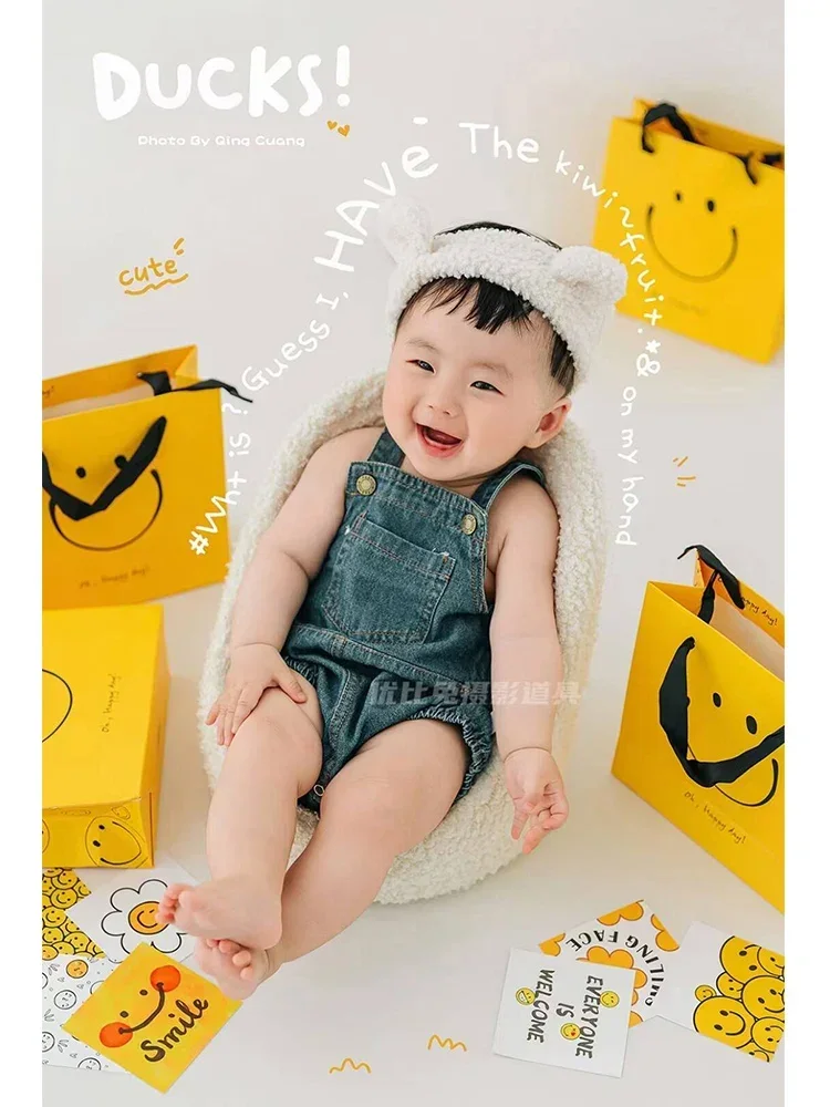 

Childrens Photography Clothing Boys and Girls Jeans Studio Theme Photography Props Hundred Day Baby ベビーフォト