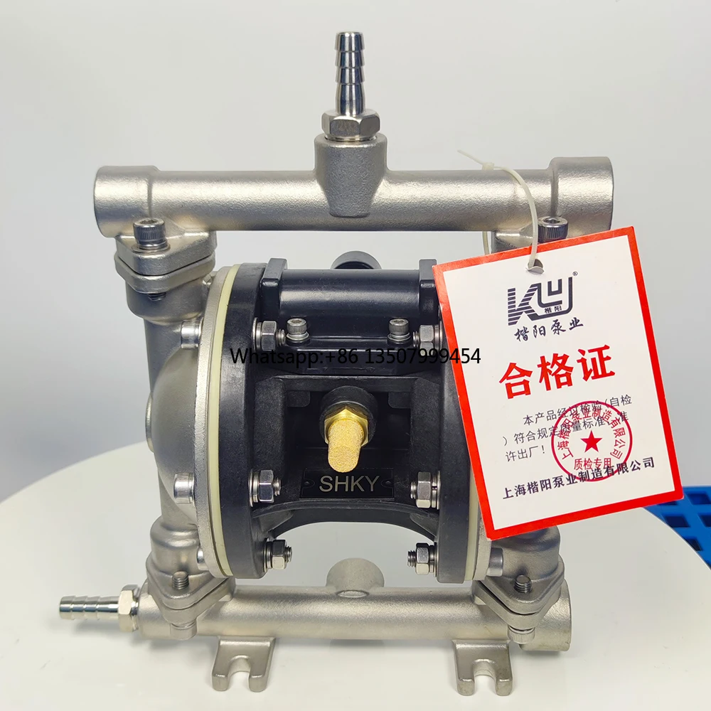 KY-10S4 Stainless Steel 3/8 Inch Pneumatic Diaphragm Pump Acid Transfer Air Portable Anti Solvent Resistance Sanitary