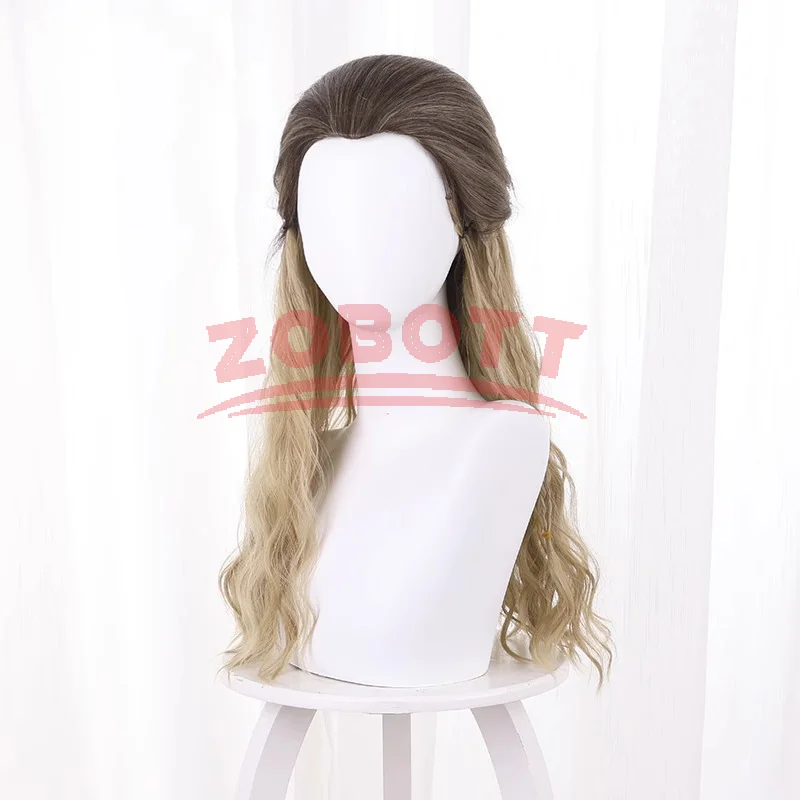 Synthetische Liebe und Donner Film Thor Männer Cos Perücke Lange Wellenförmige Lockige Geflecht Seite Pony Jane Cosplay Haar für Männer Party Perücken + kappe
