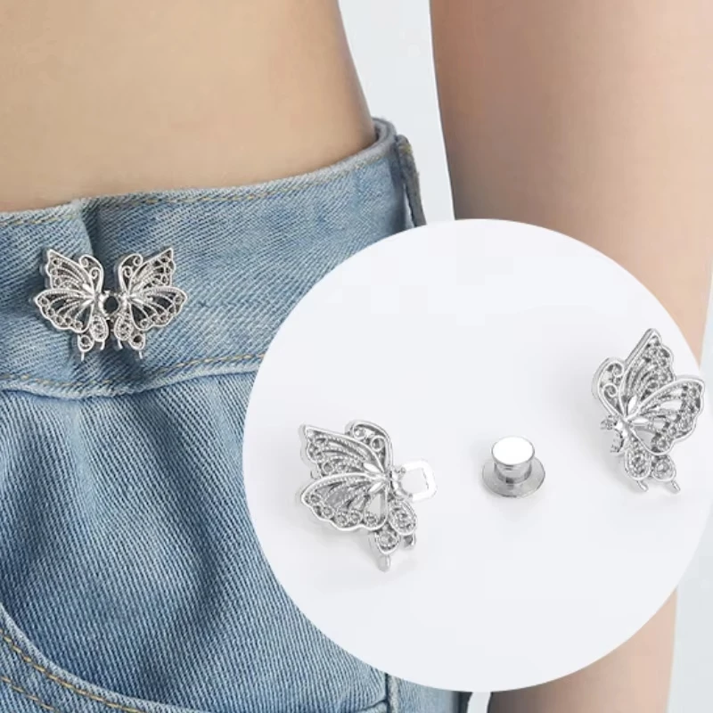 

Регулируемые кнопки-зажимы для джинсов и юбок, застежки-пряжки для утяжки талии, кнопки-защелки, регуляторы-пуговицы, булавки-бабочки, аксессуары для одежды