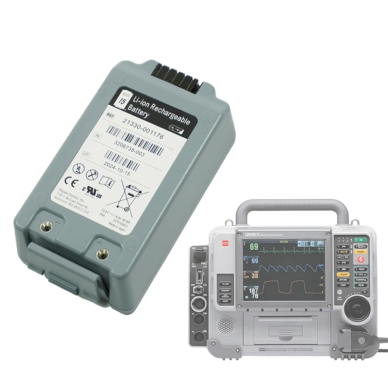Batería de repuesto de iones de litio de 10.8V 6000mAh 21330-001176 3ICR19/66-3 para monitor desfibrilador Physio-Control Life Pak 15