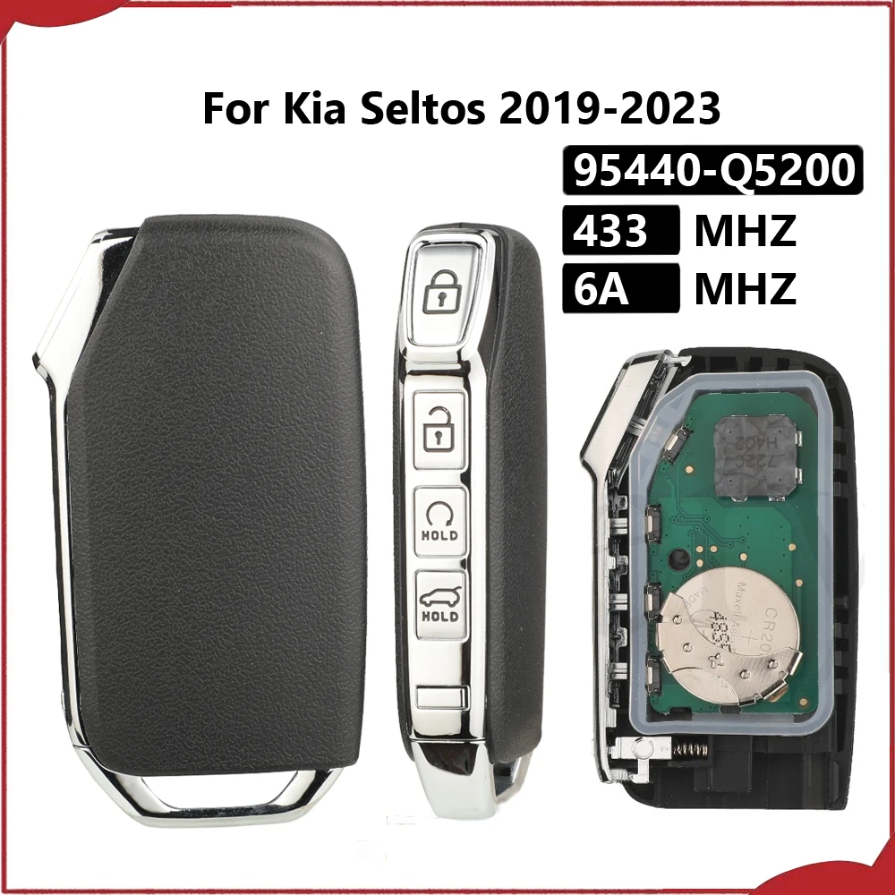 Jingyuqin New FCCID: 95440-Q5200 433MHz 6A Chip 4 Buttons Keyless Smart Remote Control Car Key Fob For Kia Seltos 2019-2023
