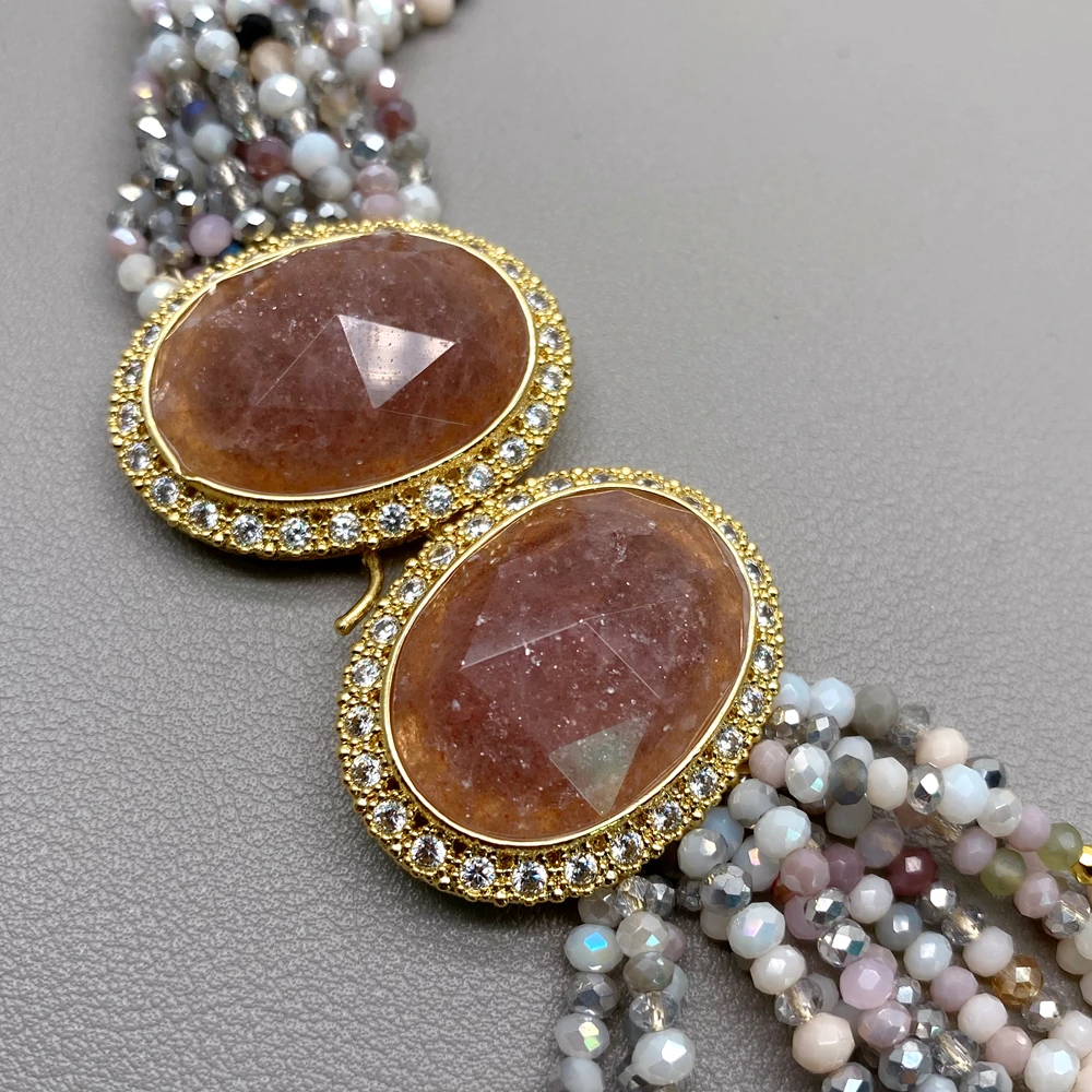 Crystal Bead Mix - YYGEM çilek kuvars klipsli 12 halkalı