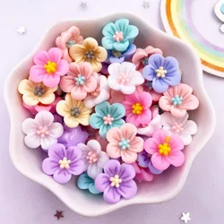 50Pcs 14mm Resin 3D Colorful Morning Glory Flower Gems Flatback Figurines Scrapbook Wedding Applique Home Decor Crafts L708