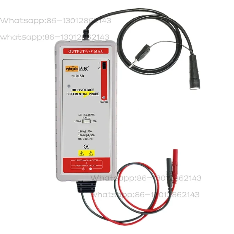 2025   Pintech N1015B High Voltage Differential Probe DC 100MHz 1500Vp-p Oscilloscope Probe 1:50/500 Attenuation Ratio