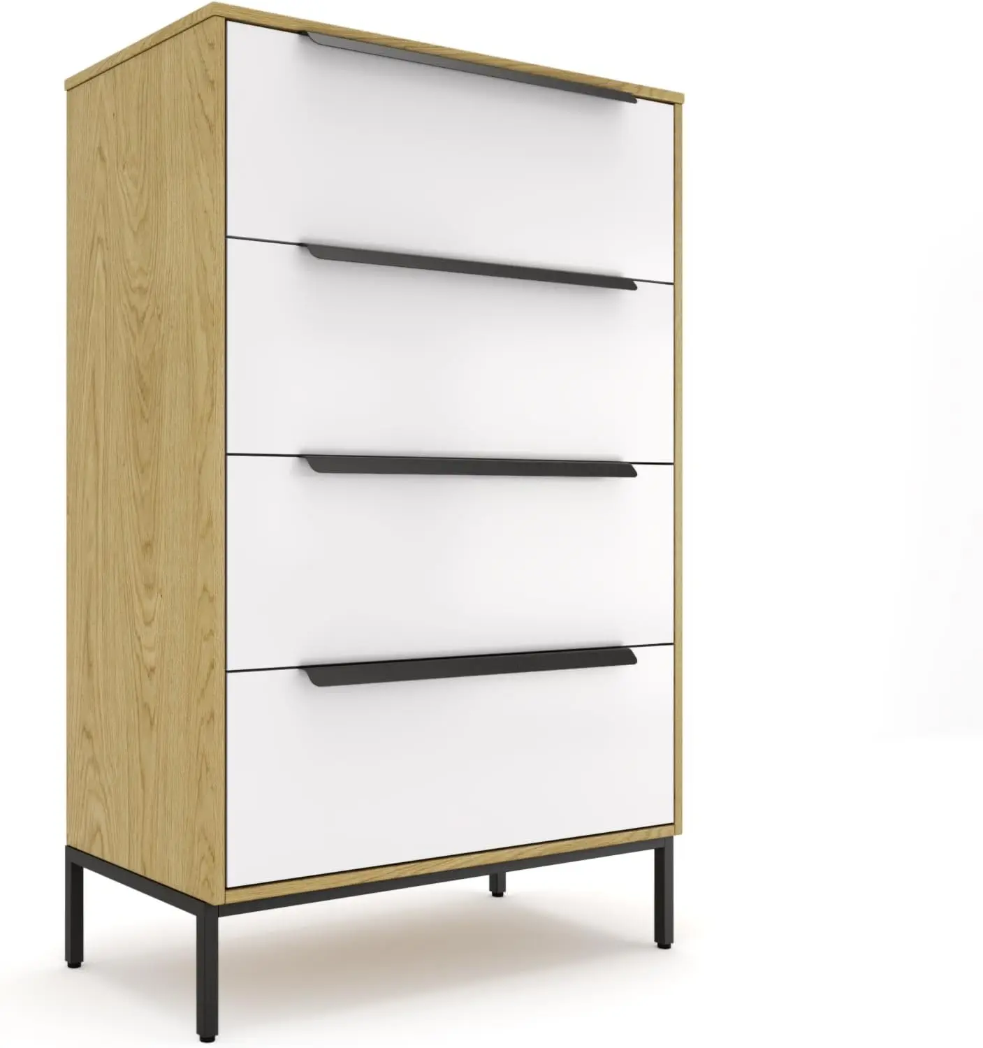 

Lira Premium 4 Drawer Fabric Dresser - Solid Wood Frame Chest of Drawers for Bedroom - Strong & Sag-Proof Clothing Organizer