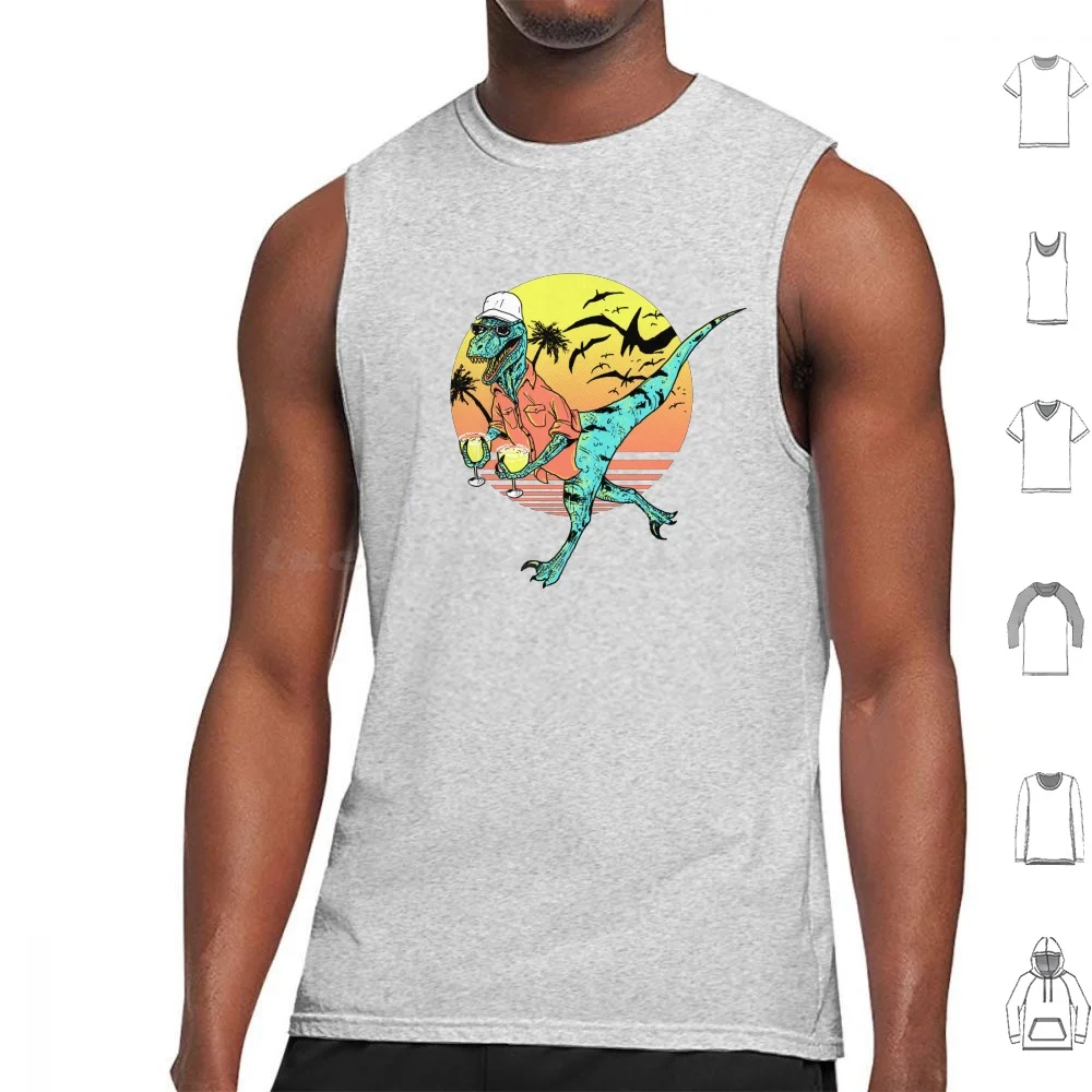 Hold On To Your Margaritas Tank Tops Vest Sleeveless Margarita Dino Dinosaur Velociraptor Raptor Drink Run Pteranodon Meme