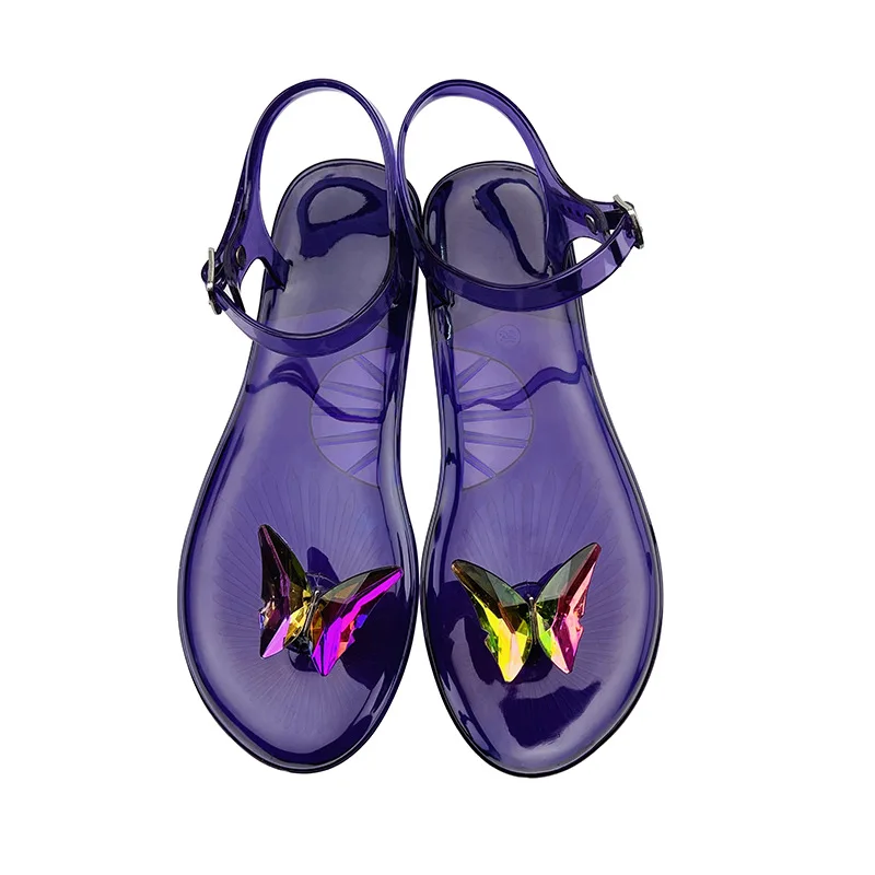 Jelly Sandals with Butterfly Slippers Fashionable PVC Beach Sandals Summer Fashion New 2025 image 5