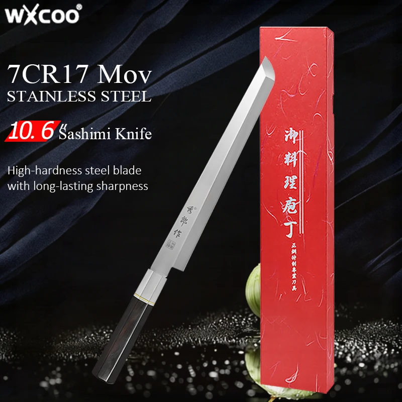 

WXCOO Home Kitchen Knife Japanese Style Raw Fish Slicing Sashimi Knife Stainless Steel Chef Knives for Cooking Kitchen Supplies