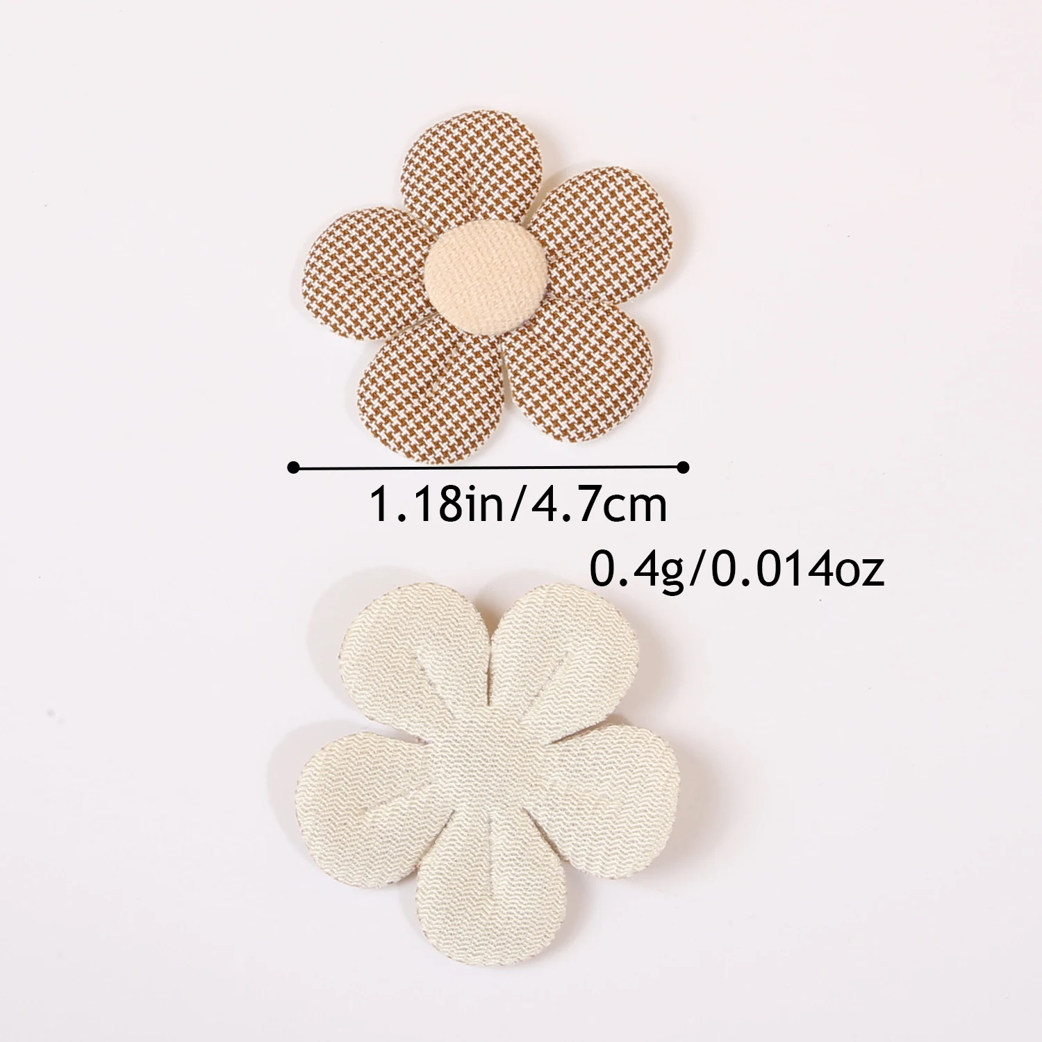 60pcs Fabric Color-Blocked Flower Accessories for DIY Hair Accessories Clothing Gift Bag Hat Brooch Decor Material