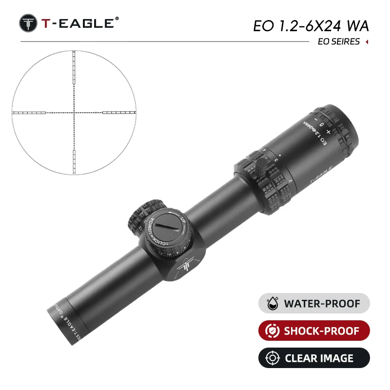 T-EAGLE EO1.2-6X24IR Tactical Sight RifleScopes Airsoft  Outdoor Sport For Hunting Optics Shooting Airgun Fits Airsoft