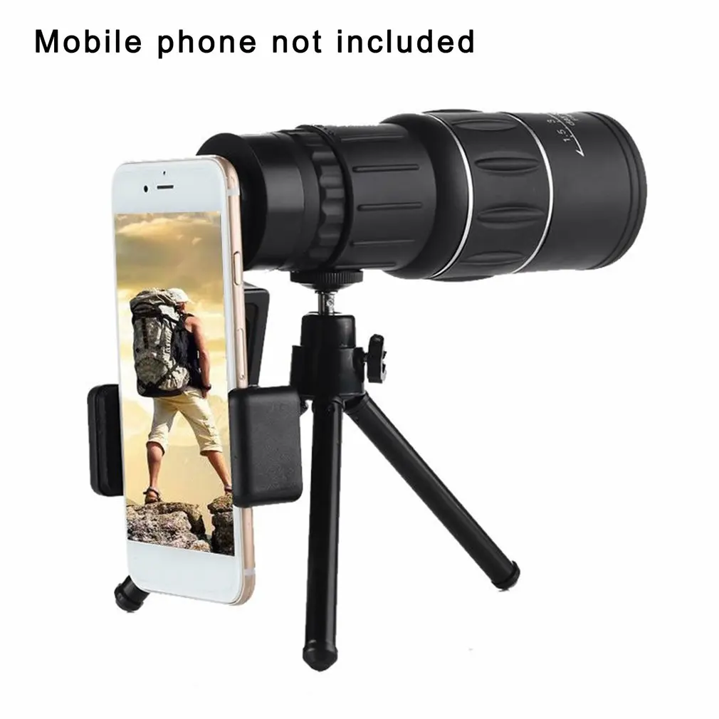 16X52 المسافة الرياضة زوومابلي أحادي العين للمشاهدة في الهواء الطلق منخفضة الإضاءة للرؤية الليلية أحادي تلسكوب مع ترايبود دروبشيبينغ