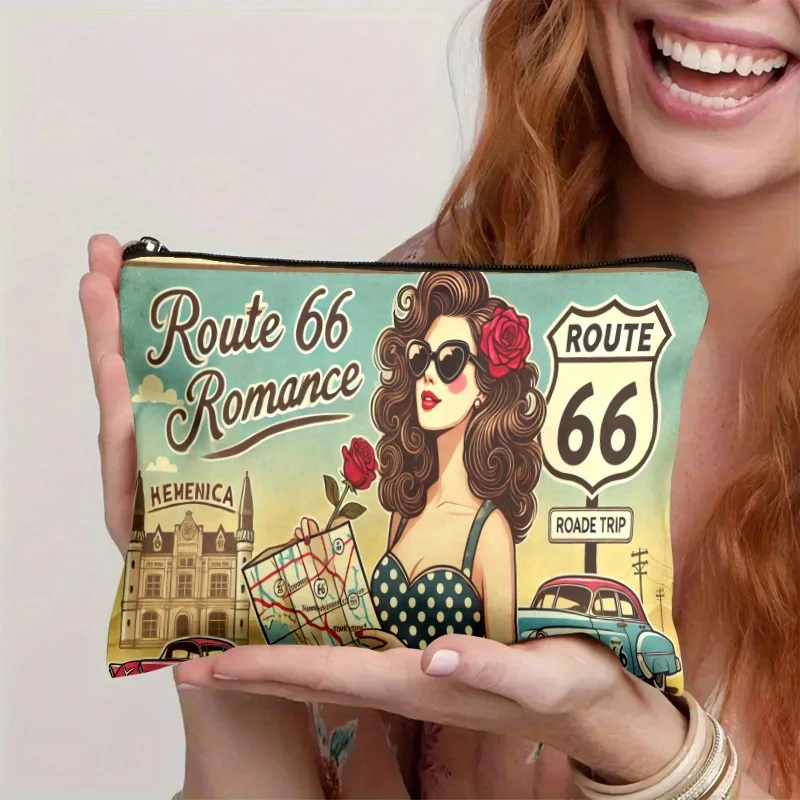 A signpost pattern cosmetic bag-cute multifunctional zipper handbag, jewelry storage bag - view 6