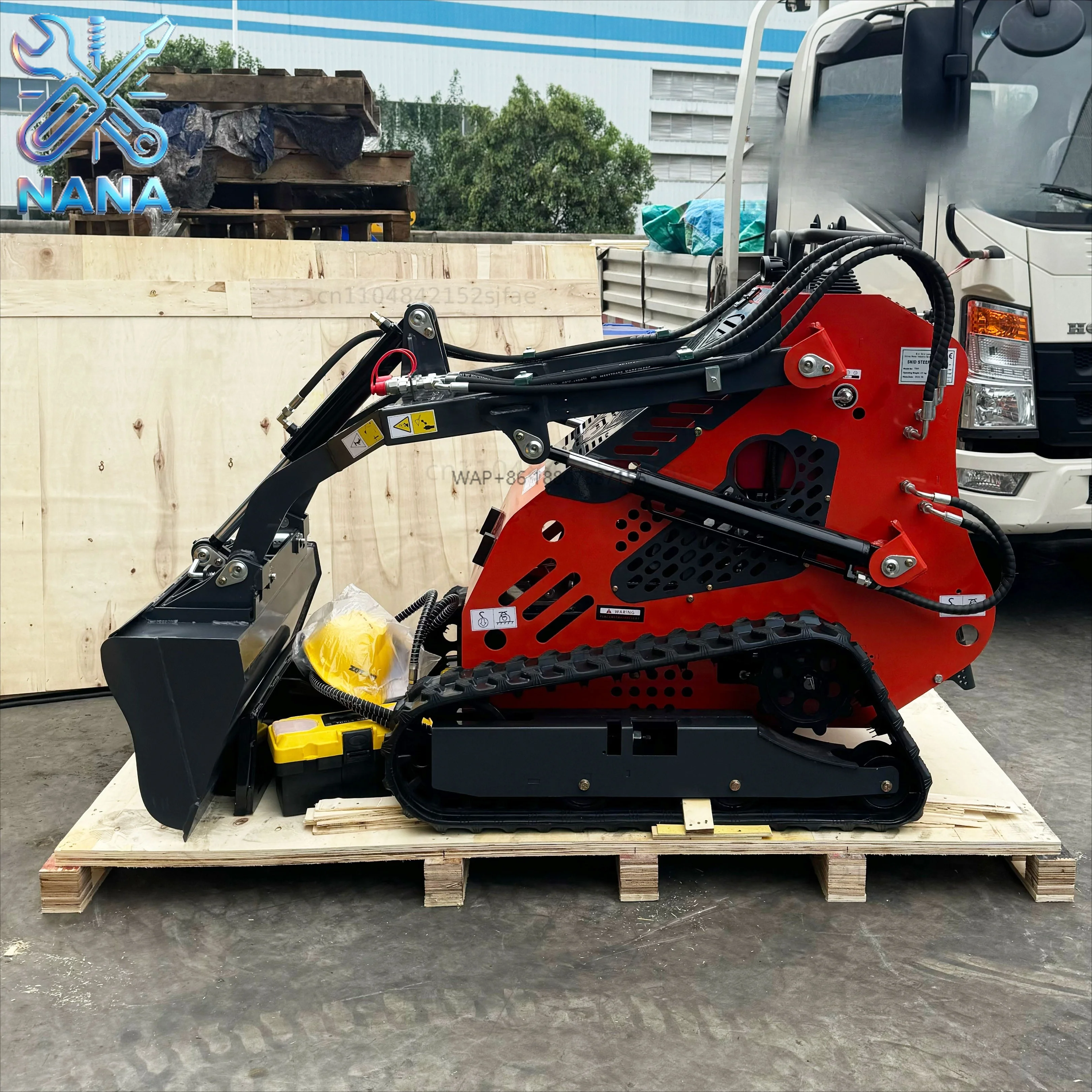 Mini Skid Steer China HAVTEK 360 Track Wheel Ce/epa Mini Skid Steer Loader With Bucket Trencher Rotary Plow
