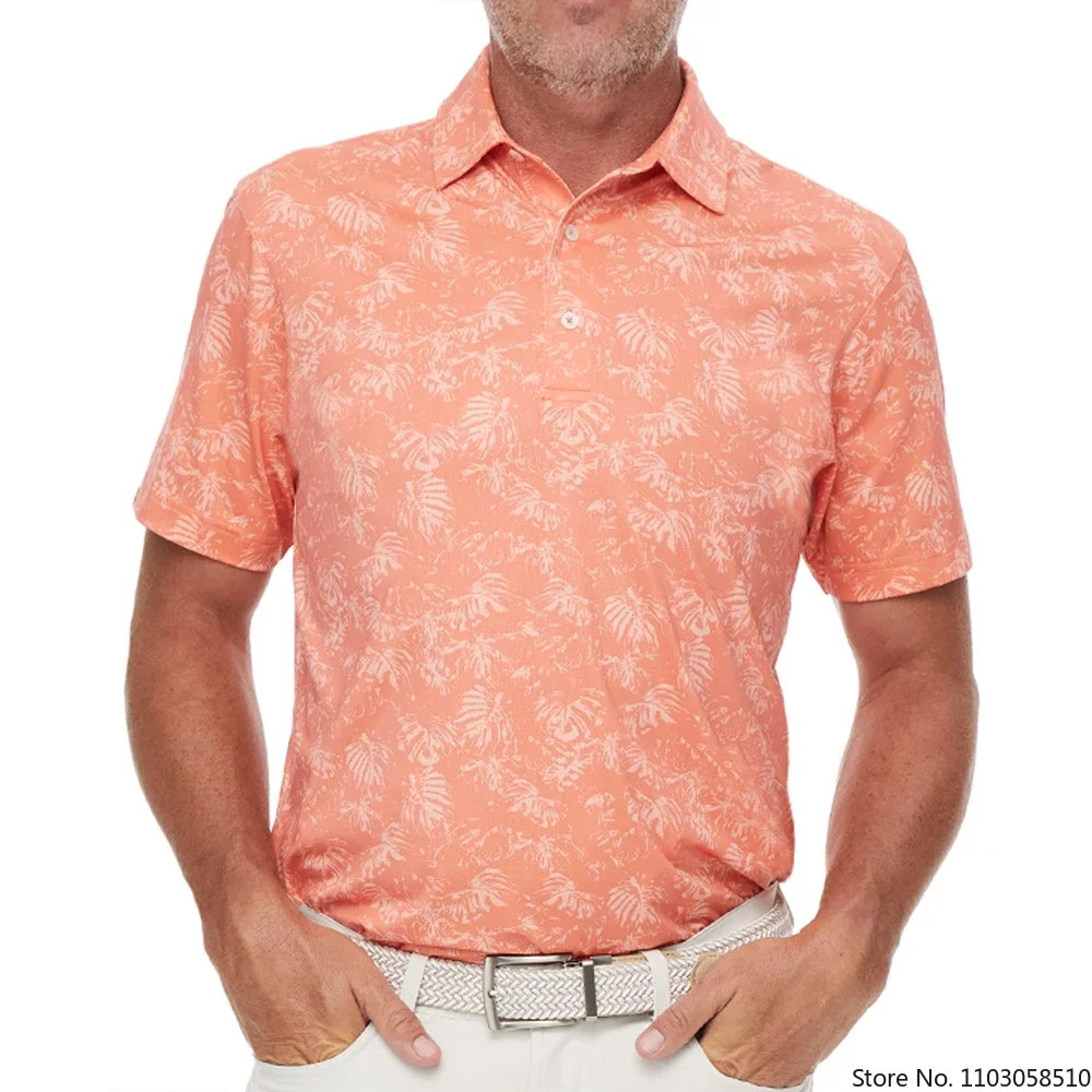 Summer Golf Shirt Men's Outdoor Sports T-shirt Polo Quick Drying Clothing Leisure Sports Jersey Fashion Printed Top Golf Wear