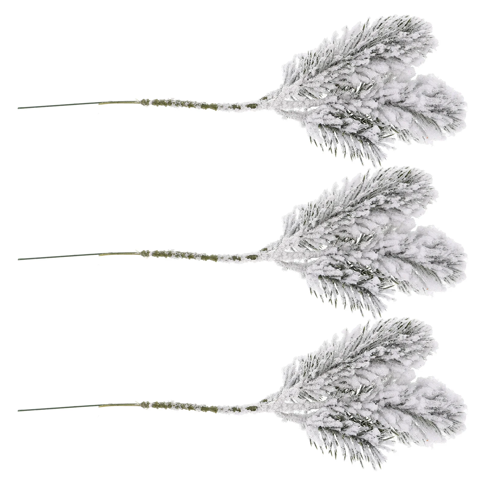 3 قطعة فرع الأرز الاصطناعي حجم صغير ثلجي أبيض فروع الصنوبر وهمية لشجرة عيد الميلاد ديكور Diy بها بنفسك حفلة عطلة الشتاء