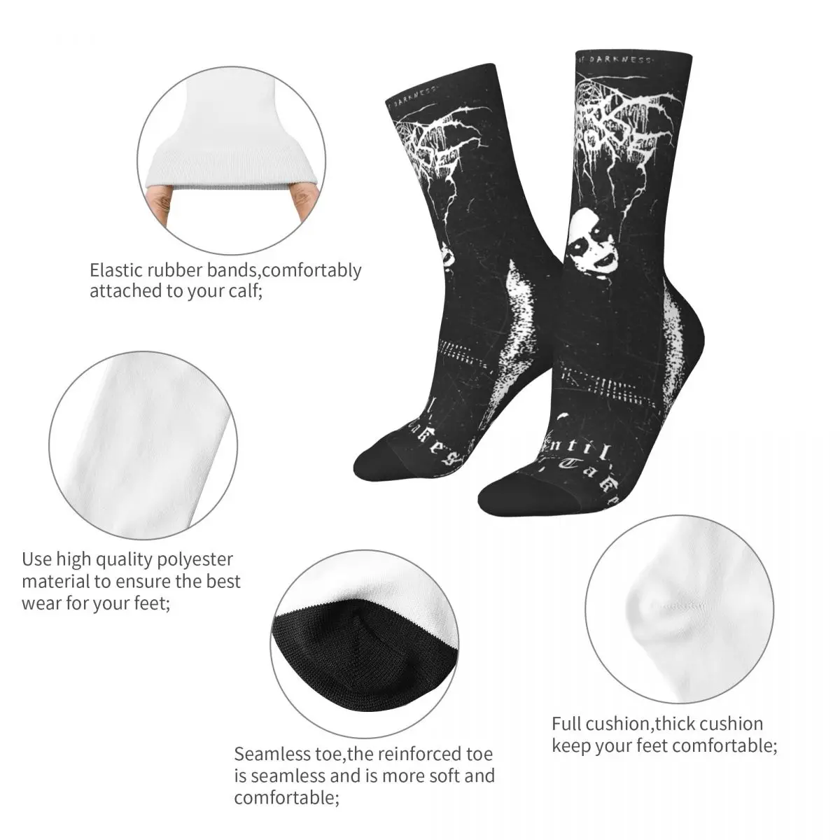 Until The Light Take Us Darkthrone Socks Men's Women's Casual Socks Novelty Spring Summer Autumn Winter Middle Tube Socks Gift