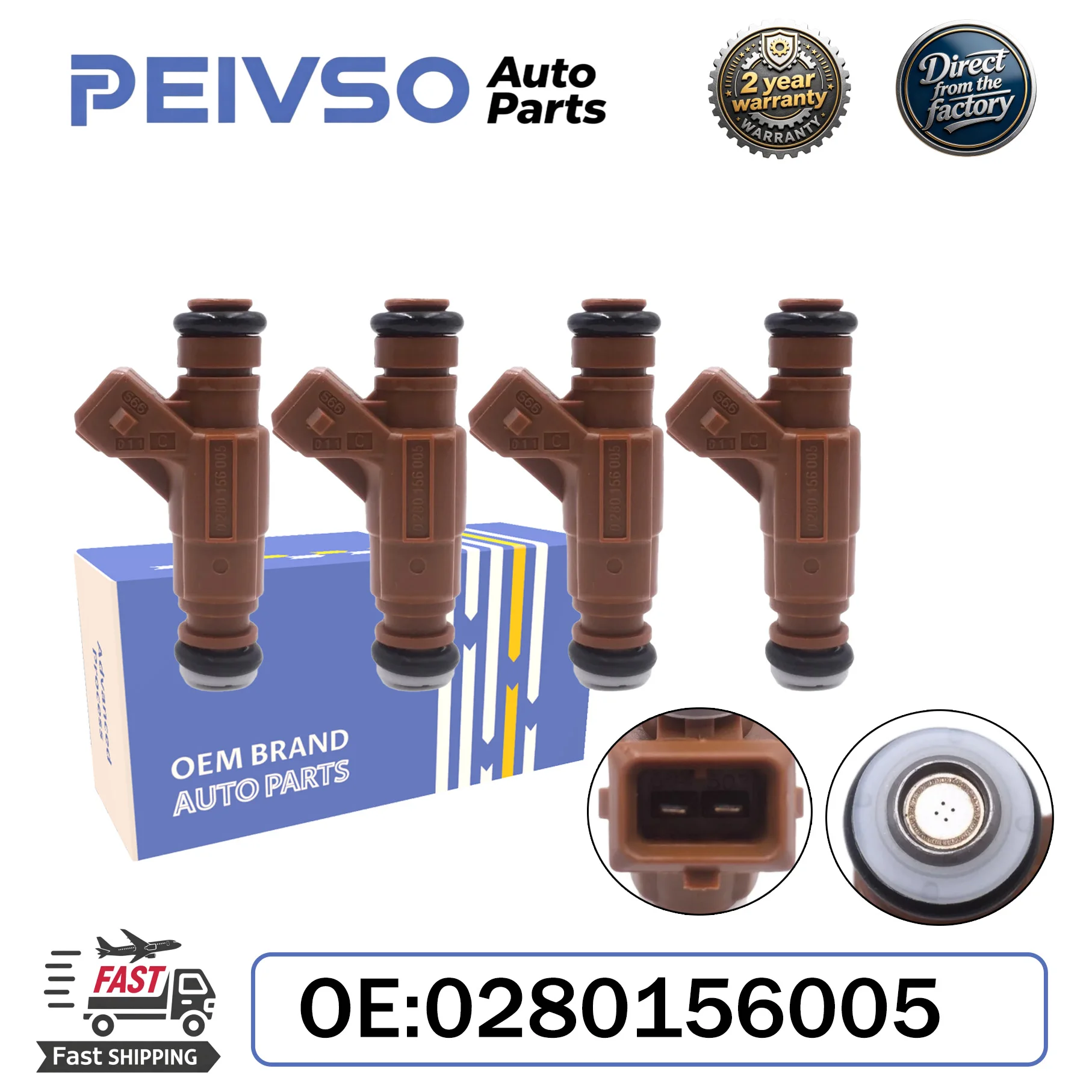

PEIVSO High-Quality 4Pcs Fuel Injectors 0280156005 YS6U-JA For Ford Focus 2.0L 16V 1998-2004 Mondeo 2.0L 1996-2000