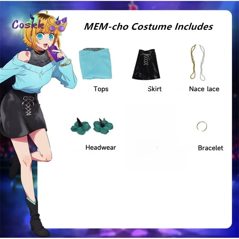 Anime Oshi no Ko MEM-cho Cosplay Costume Outfit Women Halloween Carnival Comic Role Play Uniform Dress view 5