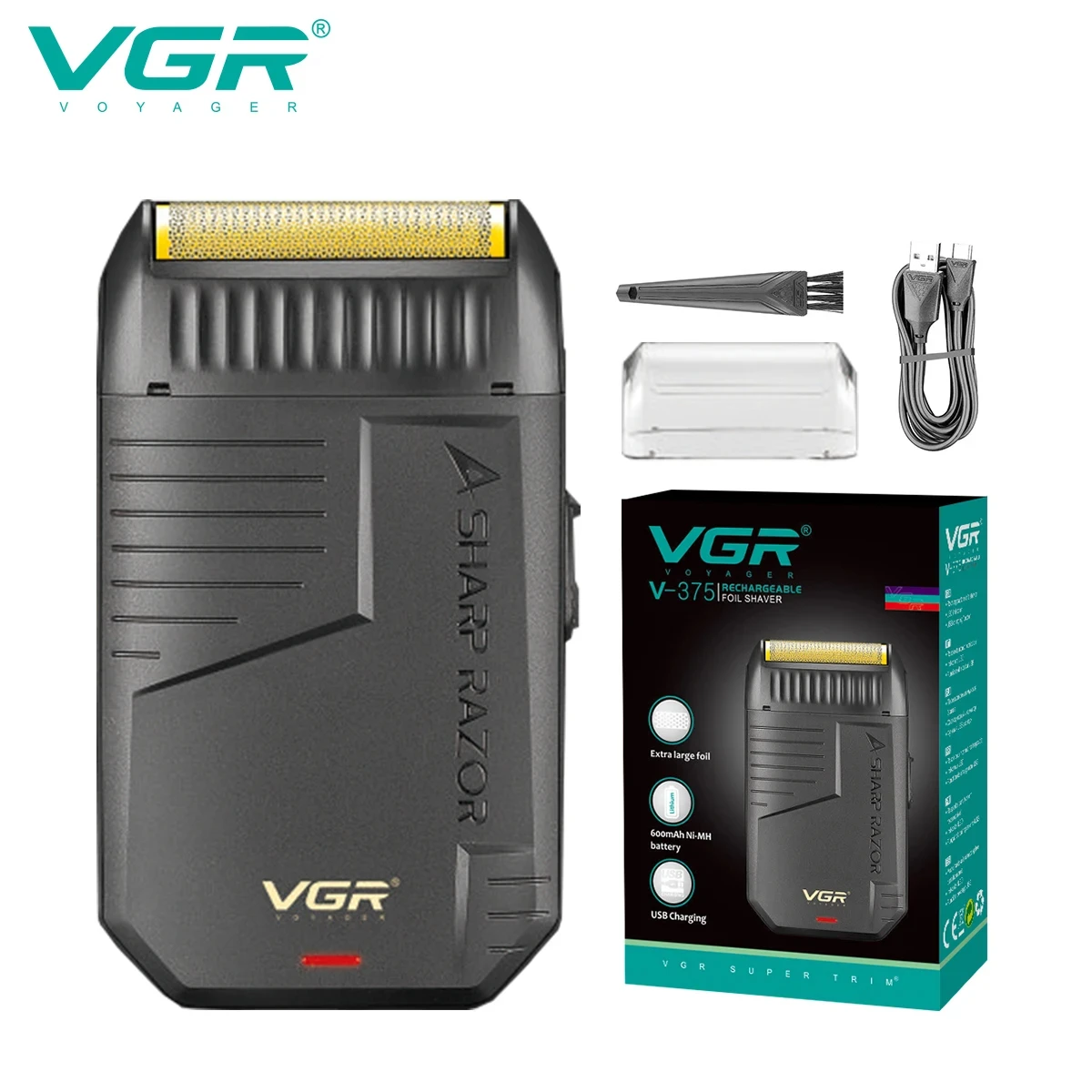 VGR V-375 Men's Convenient Mini Shaver, Reciprocating Strong Power Shaver, Household Hair Trimming and Whitening Device image 2