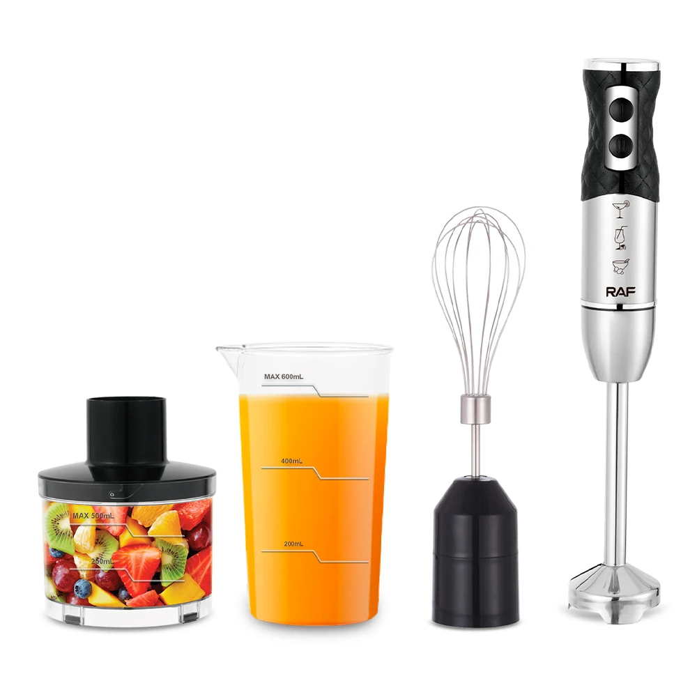 

Household Stainless Steel 4 in 1 Egg Beater Meat Grinder Whisk Electric Hand Blender Set